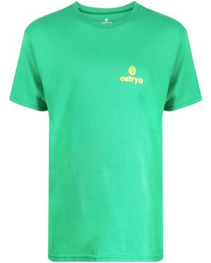 Ostrya Logo-Print Round-Neck T-Shirt - Green
