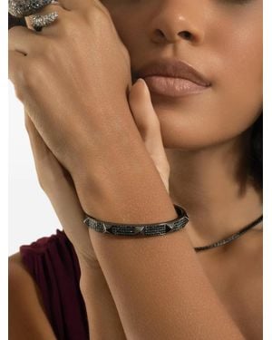 Stefere Diamond Spike Bangle - Brown