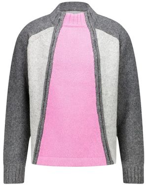 GmbH Ghassan Pullover in Colour-Block-Optik - Pink