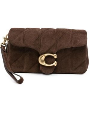 COACH Tabby Quilted Suede Shoulder Bag - Brown