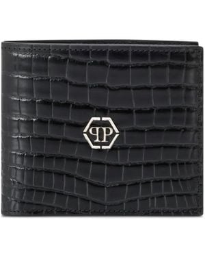 Philipp Plein Logo-Detail Leather Wallet - Black