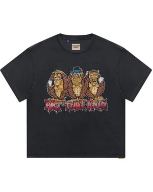 GALLERY DEPT. See No Evil Monkey-Print Cotton T-Shirt - Blue