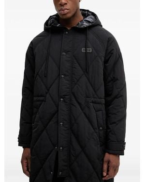 Versace Jeans Couture Cappotto Imbottito Con Cappuccio - Nero