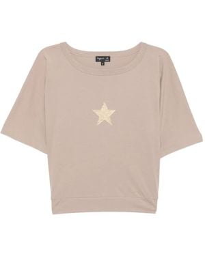 agnès b. Star-Print T-Shirt - Natural