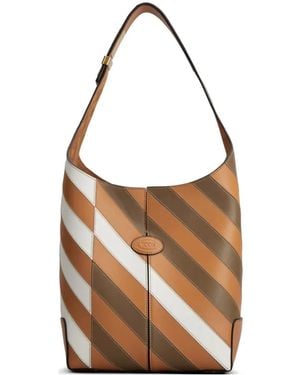 Tod's Bolso De Hombro A Rayas - Blanco