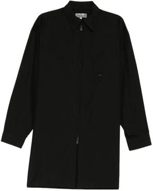 Yohji Yamamoto Front-Zip Broad Shirt - Black