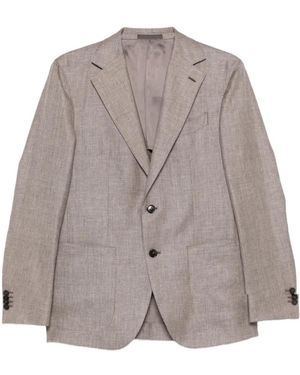 Caruso Button Blazer - Grey
