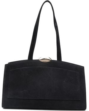 Benedetta Bruzziches Large Serena Front-Pocket Kiss-Lock Tote Bag - Black