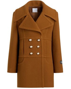 Patou Double-Breasted Buttoned Coat - Brown