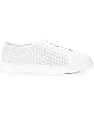 Santoni Perforated Leather Trainers - White