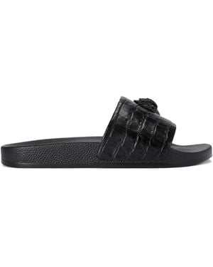 Kurt Geiger Eagle Pantoletten mit Kroko-Effekt - Schwarz