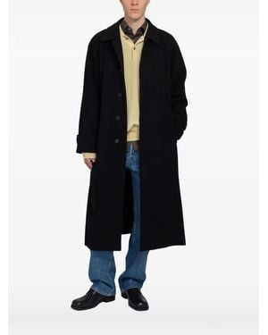 Ssstein Raglan-Sleeve Balmacaan Coat - Blue
