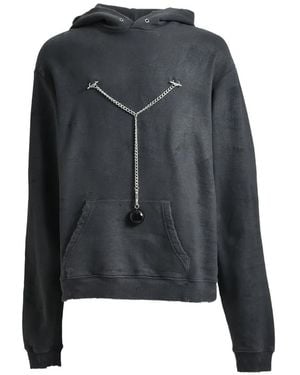 Marking Distance Chain-Detail Hoodie - Black