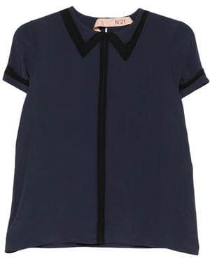 N°21 Top Con Ribete En Contraste - Azul