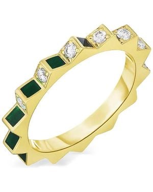 Cicada Jewelry 18K Spike Diamond Ring - Metallic
