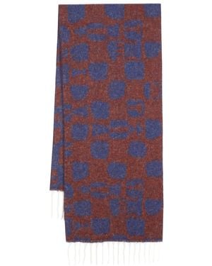 Henrik Vibskov Chess Pieces-Jacquard Wool Scarf - Purple