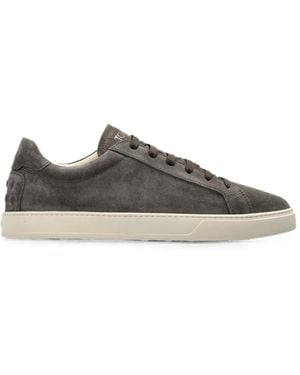 Tod's Baskets En Daim À Logo Embossé - Gris