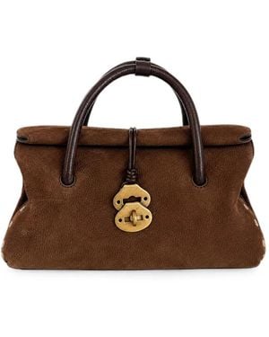 Zanellato Small Dotta Jones Stud-Embellished Handbag - Brown
