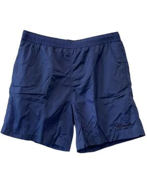Moncler Badeshorts mit Logo-Stickerei - Blau