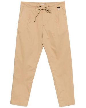 Officina 36 Drawstring-Waist Pleated Trousers - Natural