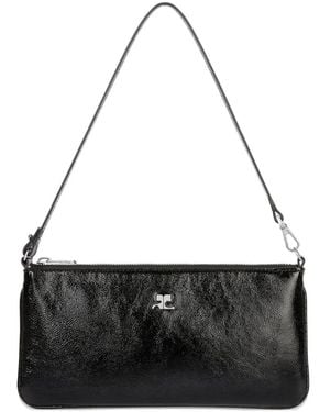 Courreges Courregès Logo Plaque Zipped Pouch - Black