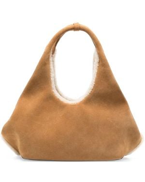 Coperni Sac Porté Épaule À Finitions En Peau Lainée - Brown