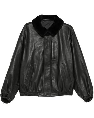 Ssstein Veste Zippée À Col Mouton - Noir