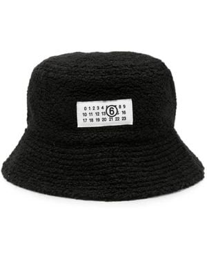 MM6 by Maison Margiela Patch-Detail Bucket Hat - Black