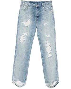 Cole Buxton Gerade Jeans im Distressed-Look - Blau