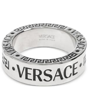 Versace Ring mit Logo-Gravur - Weiß