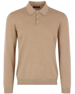 Zanone Long-Sleeve Polo Jumper - Natural