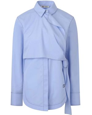 Ports 1961 Side Wrap Cotton Shirt - Blue