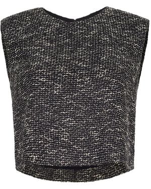 Adam Lippes Mercer Tweed Top - Black