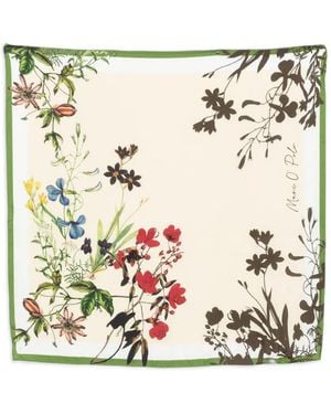 Marc O' Polo Floral-Print Scarf - White