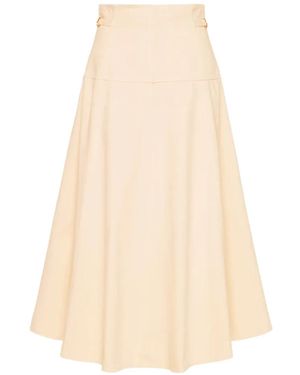 Ulla Johnson The Brigette Buckle Detail Midi Skirt - White