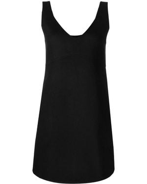 P.A.R.O.S.H. V-Neck Shift Mini Dress - Black
