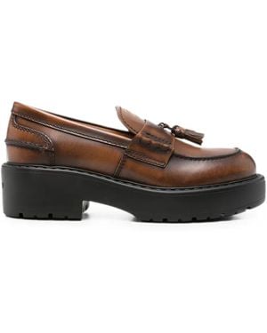 Miu Miu Mocasines Con Detalle De Borlas - Marrón