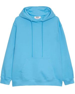 MSGM Hoodie mit Logo-Print - Blau