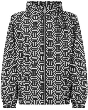 Philipp Plein Nylon Jacket Monogram - Grey