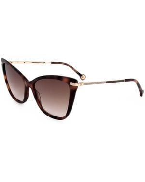Carolina Herrera Tortoiseshell-Effect Cat-Eye Sunglasses - Brown