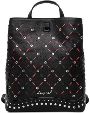 Desigual Small Eyelet-Embellished Studded Backpack - Black