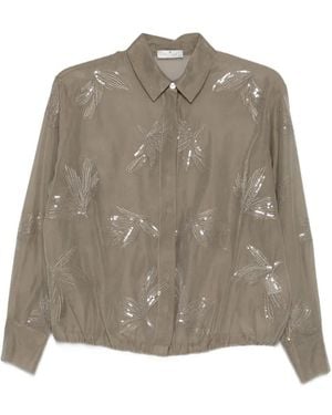 Panicale Sequin-Detail Blouse - Brown