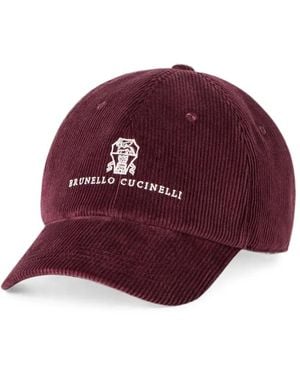 Brunello Cucinelli Comfort Cotton And Cashmere Corduroy Baseball Cap With Embroidered Logo