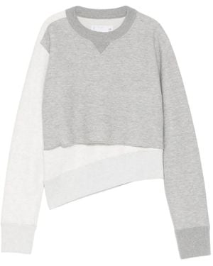Sacai Pull À Design Superposé Et Empiècements - Blanc