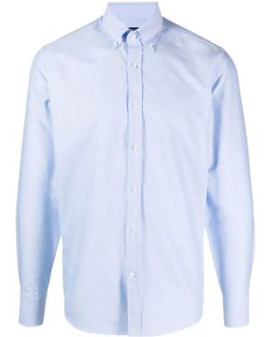 Deperlu Chemise En Popeline À Coupe Cintrée - Bleu