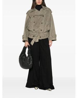 Salvatore Santoro Double-Breasted Belted Jacket - Green