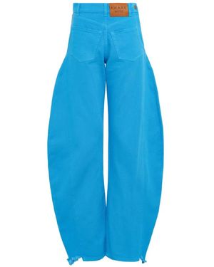 A.W.A.K.E. MODE Logo-Patch Tapered Jeans - Blue