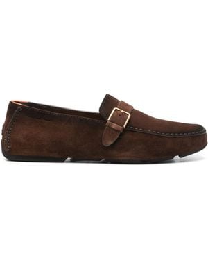 Santoni スエード ローファー - ブラウン