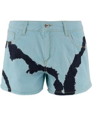 DON'T @ ME Pantalones Vaqueros Cortos Con Motivo Tie-Dye - Azul