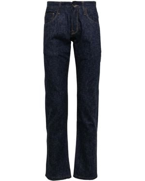 Private Stock Indigo Felted Denim Straight-Leg Jeans - Blue